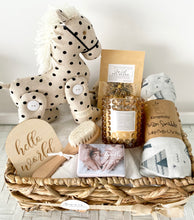 Load image into Gallery viewer, Mumma &amp; Baby Boy Horse Gift Basket Hamper Baby Shower Set Large
