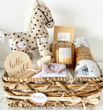 Load image into Gallery viewer, Mumma &amp; Baby Boy Horse Gift Basket Hamper Baby Shower Set Large
