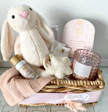 Load image into Gallery viewer, Baby Girl Bunny &amp; Mumma Gift Hamper Basket Baby Shower Set
