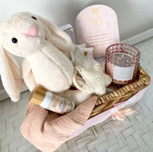 Load image into Gallery viewer, Baby Girl Bunny &amp; Mumma Gift Hamper Basket Baby Shower Set
