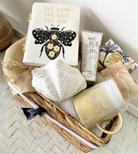 Load image into Gallery viewer, Bee Happy Coastal Hamper Basket Inspirational Thinking Of You, Birthday, Farewell, Thank You Large
