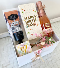 Load image into Gallery viewer, Celebration Happy Birthday Moscato Female Gift Box Pamper Hamper Large
