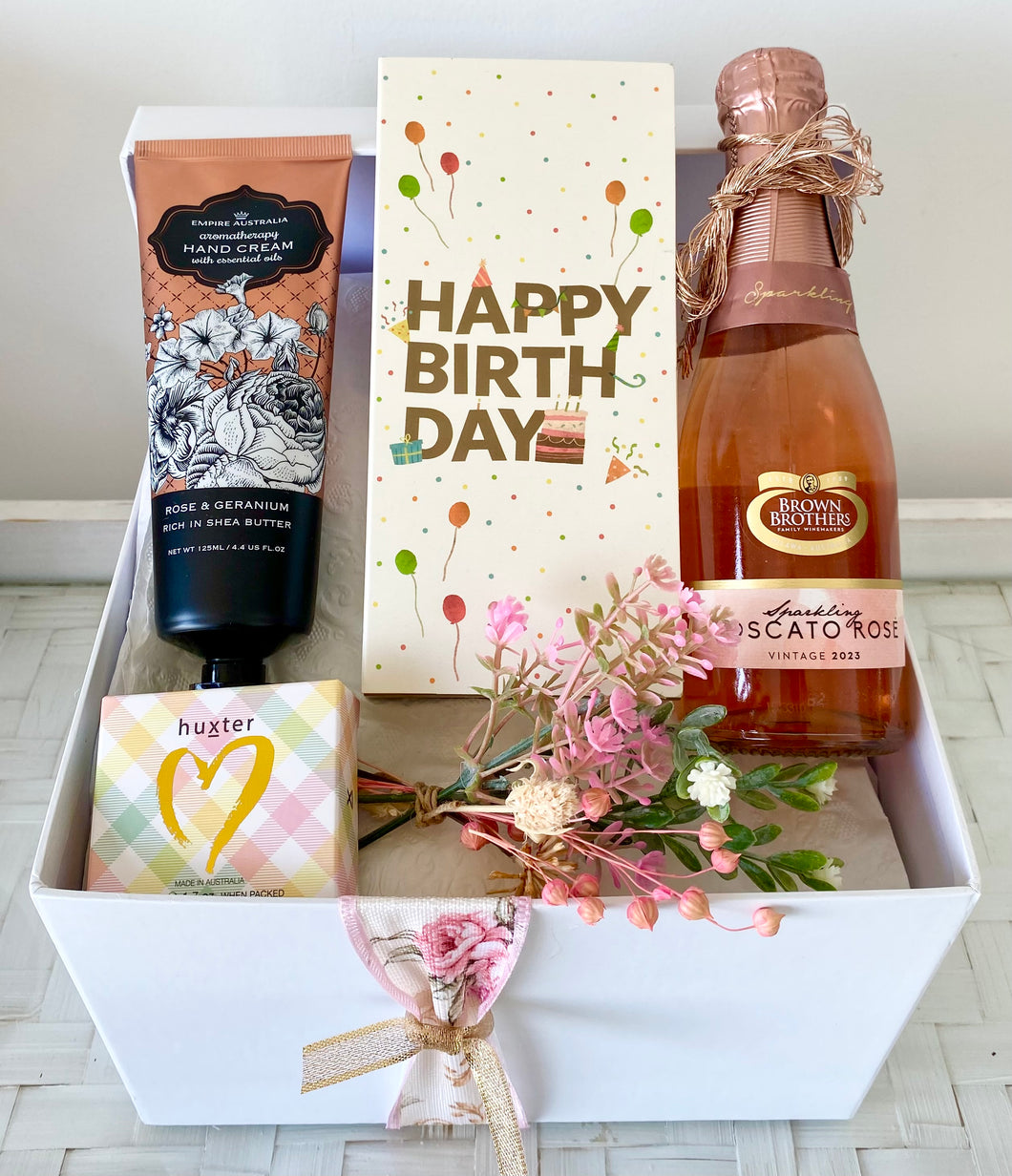 Celebration Happy Birthday Moscato Female Gift Box Pamper Hamper Large