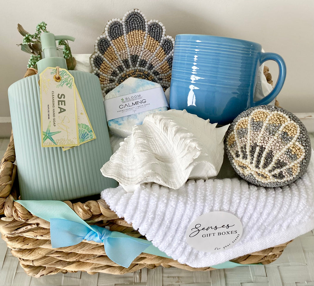 Coastal Sea Salt Hamptons Home Housewarming, Birthday, Gift Basket Hamper Large