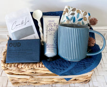 Load image into Gallery viewer, Luxe Midnight Blues Elegance Pamper Hamper Gift Basket Large Sympathy, Birthday, Get Well
