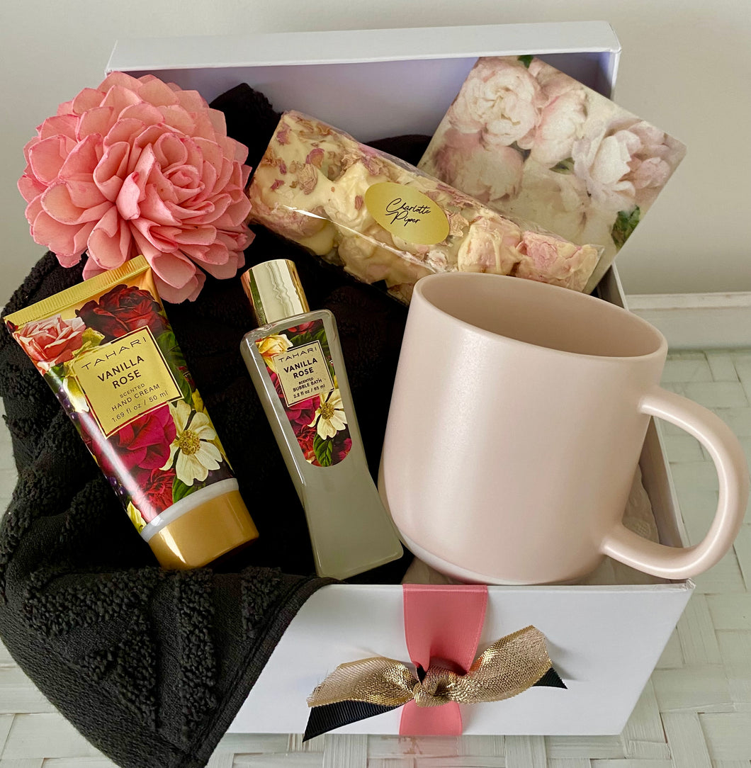 Midnight Roses Elegance Pamper Hamper Gift Box Large Sympathy, Birthday, Get Well